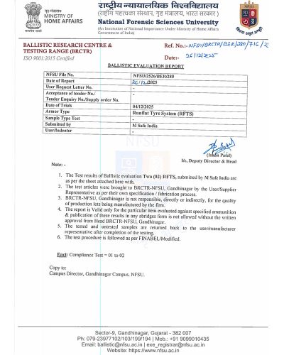 National Forensic Sciences University, Certificates